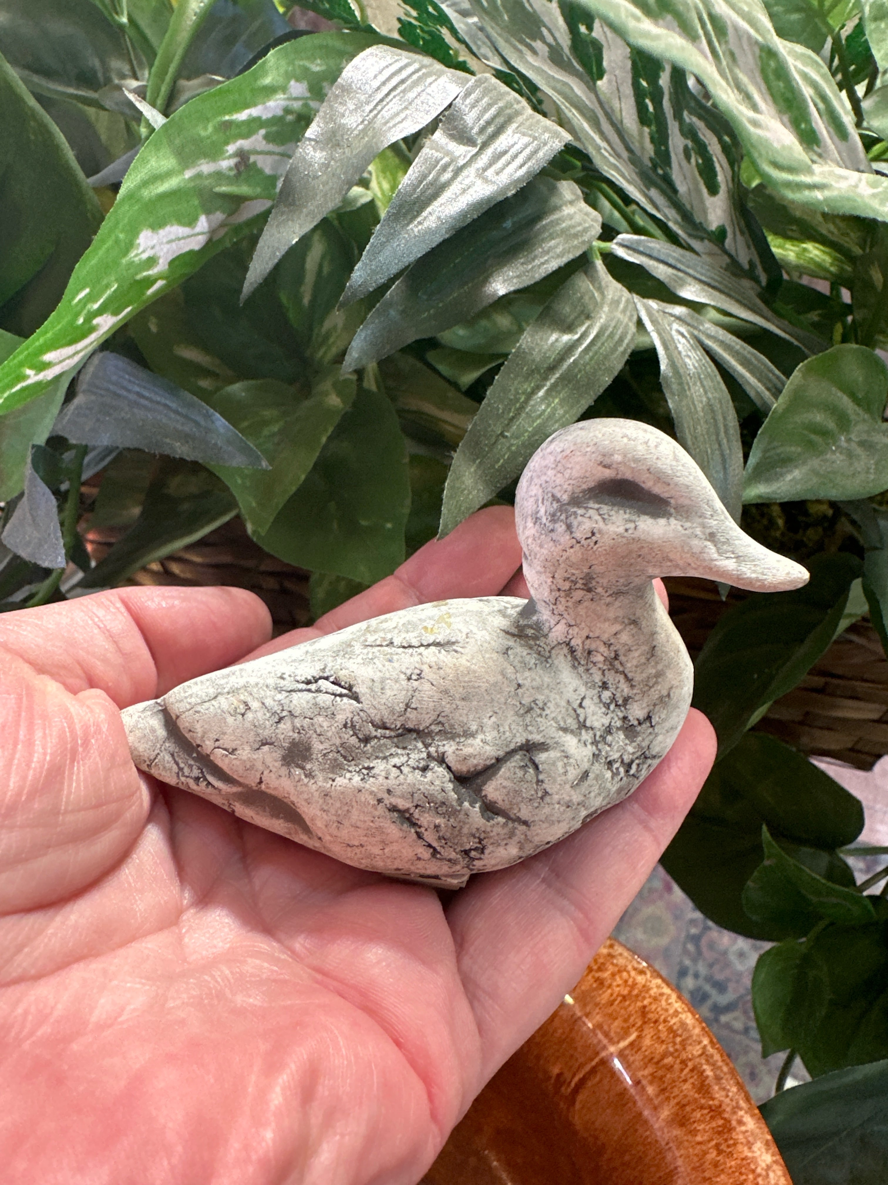 Stan Langtwait Carved Stone Duck