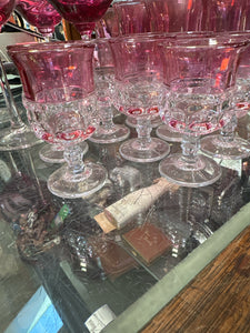 Kings Crown Cranberry Glass Apertif set of 8