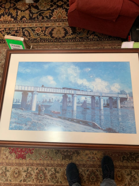 Monet "The Railway Bridge at Argenteuil" Framed 25 x 35