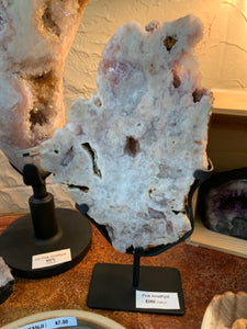 Pink Amethyst Slice on Stand