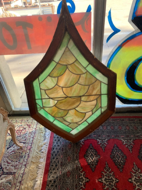 Stained glass Window Shield Shape 44"H x 27"W