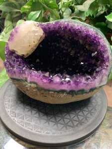 AAA Grade Quality Amethyst Geode with Calcite