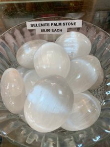Selenite Palm Stones