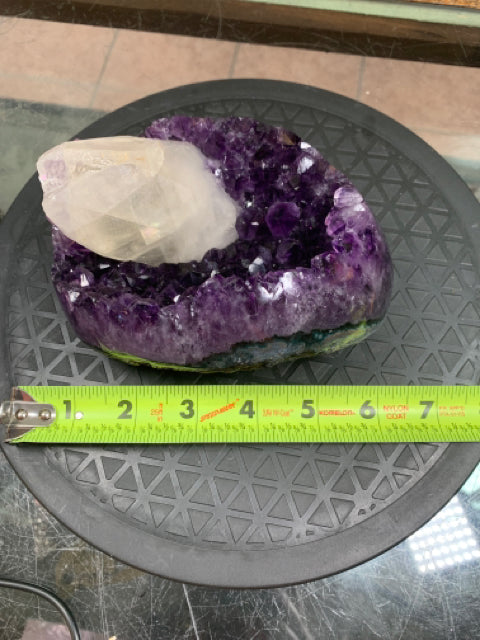 Amethyst Cluster with Calcite Point 1.18kg